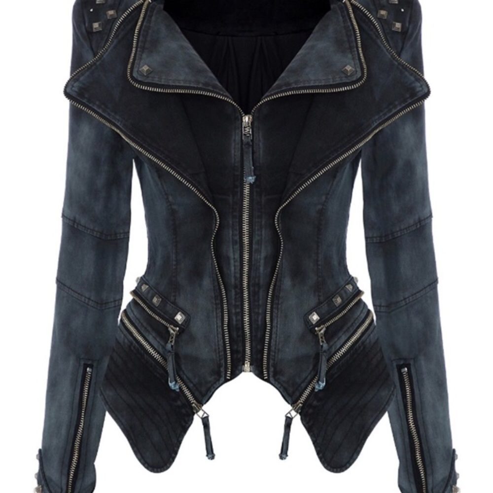 Studded zip up jacket